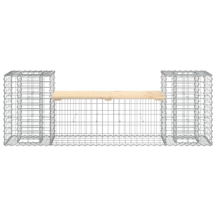 Banc de jardin design gabion 183x41x60,5 cm bois massif de pin - Photo n°3