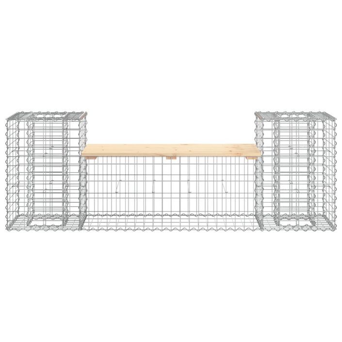 Banc de jardin design gabion 183x41x60,5 cm bois massif de pin - Photo n°5