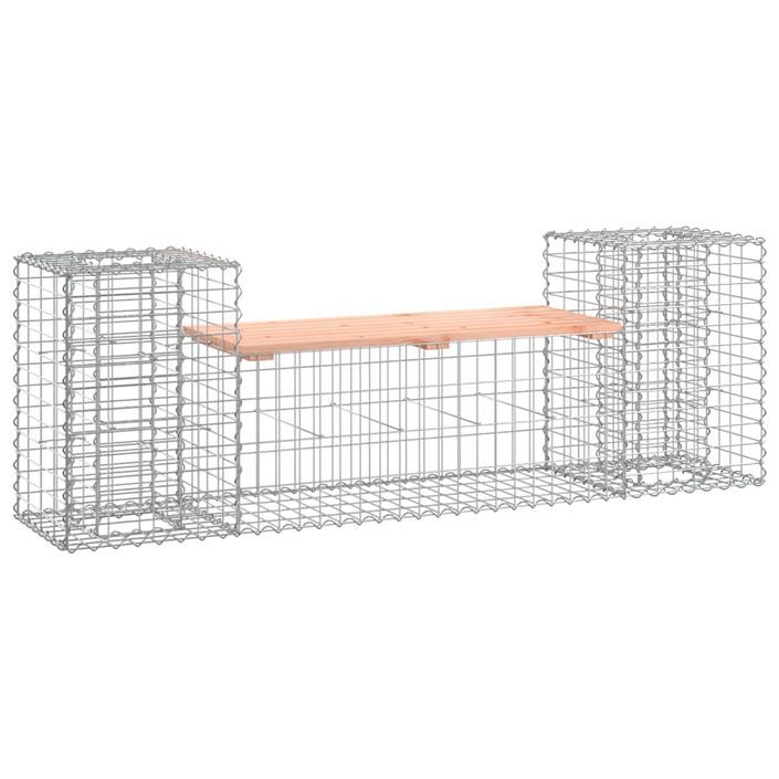 Banc de jardin design gabion 183x41x60,5 cm bois massif douglas - Photo n°1