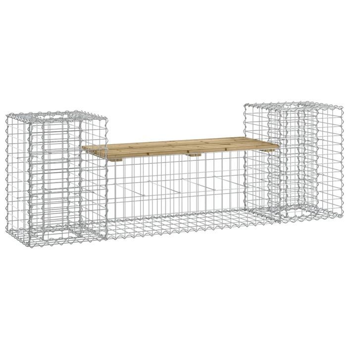 Banc de jardin design gabion 183x41x60,5cm bois de pin imprégné - Photo n°1