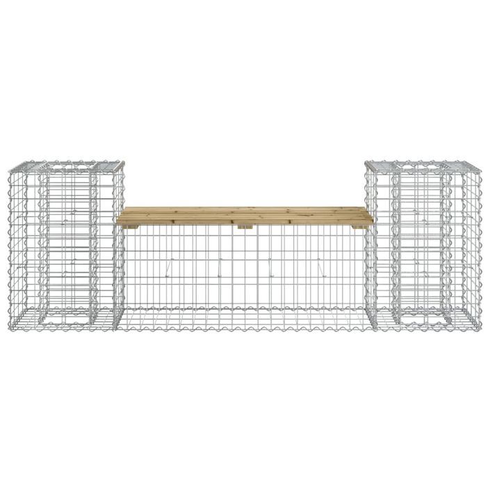 Banc de jardin design gabion 183x41x60,5cm bois de pin imprégné - Photo n°3