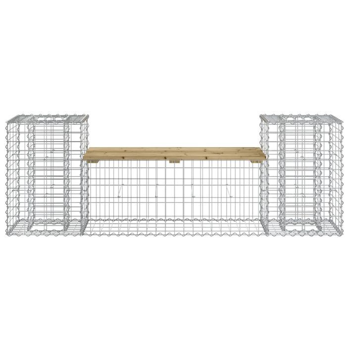 Banc de jardin design gabion 183x41x60,5cm bois de pin imprégné - Photo n°5