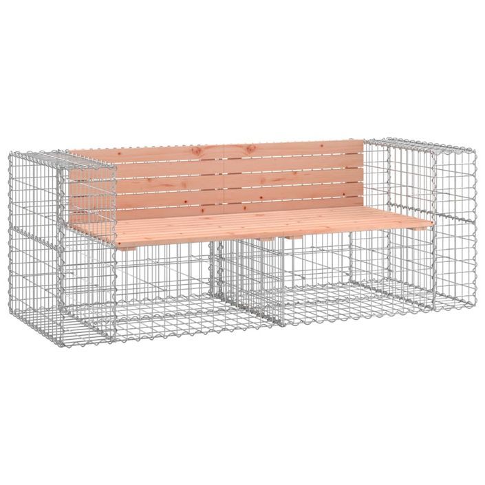 Banc de jardin design gabion 184x71x65,5 cm bois massif douglas - Photo n°1