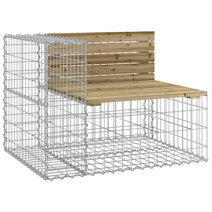 Banc de jardin design gabion 184x71x65,5cm bois de pin imprégné - Photo n°3