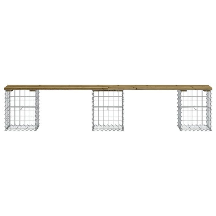 Banc de jardin design gabion 203x31x42 cm bois de pin imprégné - Photo n°3