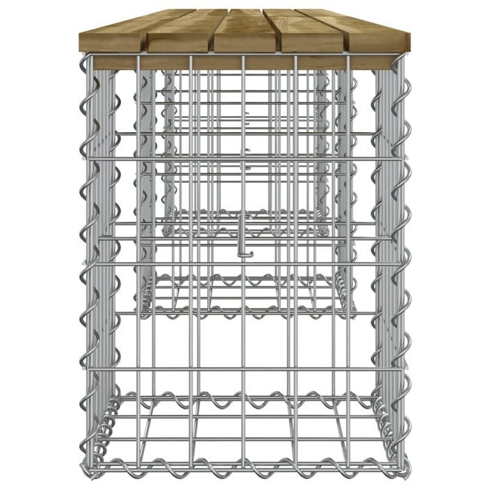 Banc de jardin design gabion 203x31x42 cm bois de pin imprégné - Photo n°4