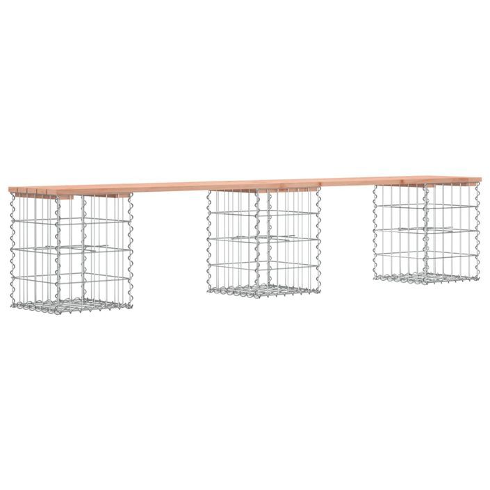 Banc de jardin design gabion 203x31x42cm bois massif de douglas - Photo n°5