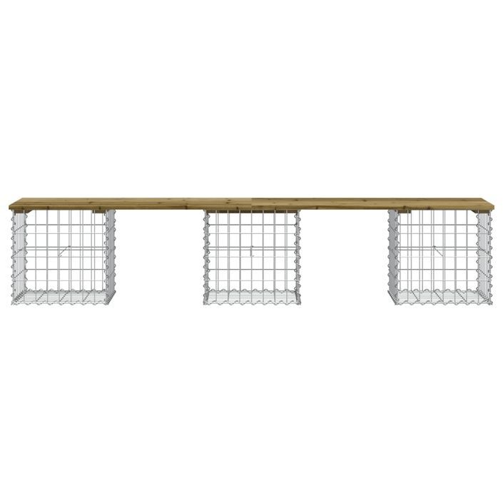 Banc de jardin design gabion 203x44x42 cm bois de pin imprégné - Photo n°3