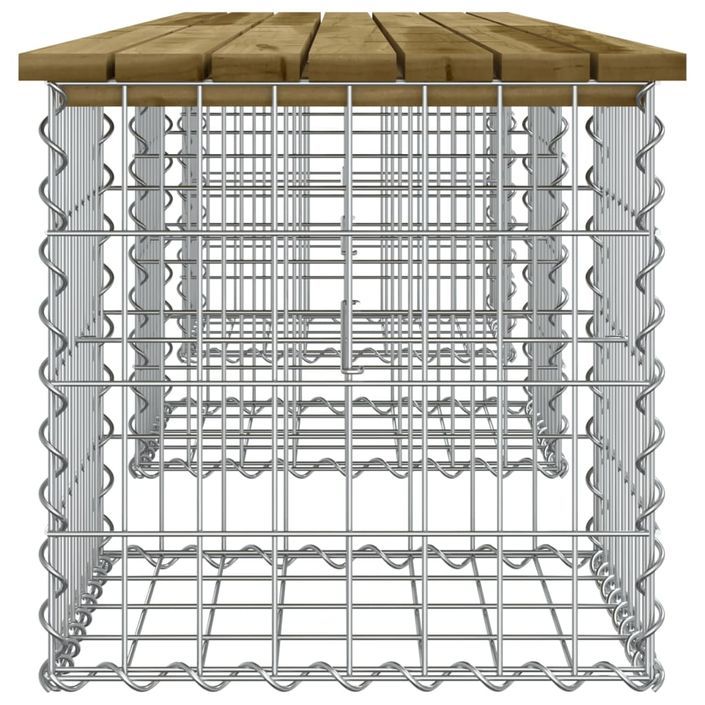 Banc de jardin design gabion 203x44x42 cm bois de pin imprégné - Photo n°4