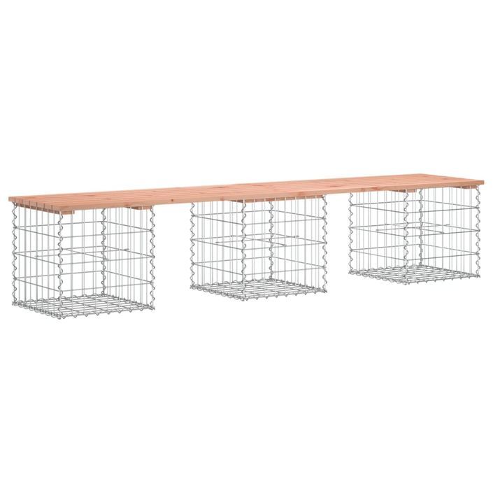 Banc de jardin design gabion 203x44x42cm bois massif de douglas - Photo n°5