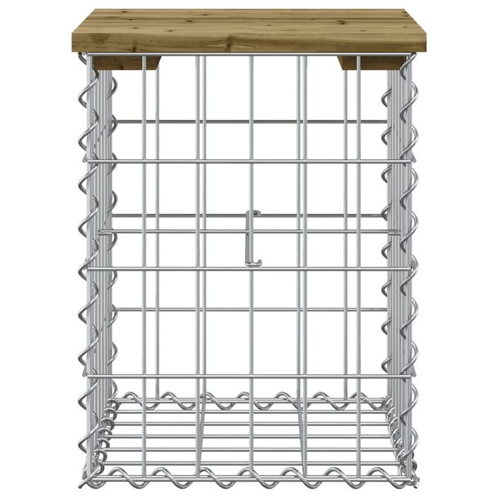 Banc de jardin design gabion 33x31x42 cm bois de pin imprégné - Photo n°3