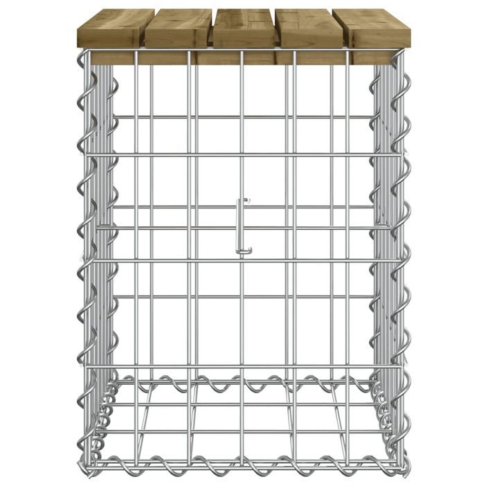 Banc de jardin design gabion 33x31x42 cm bois de pin imprégné - Photo n°4