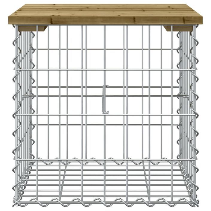 Banc de jardin design gabion 43x44x42 cm bois de pin imprégné - Photo n°3