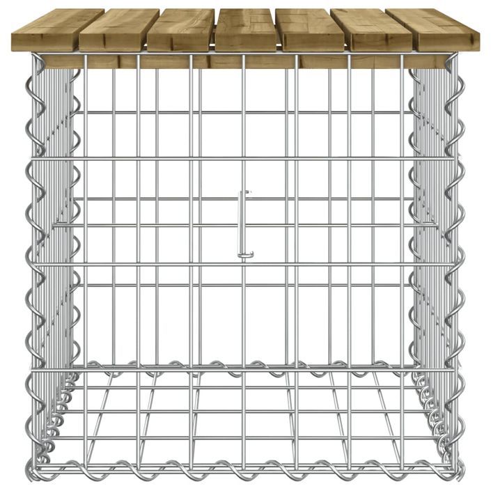 Banc de jardin design gabion 43x44x42 cm bois de pin imprégné - Photo n°4