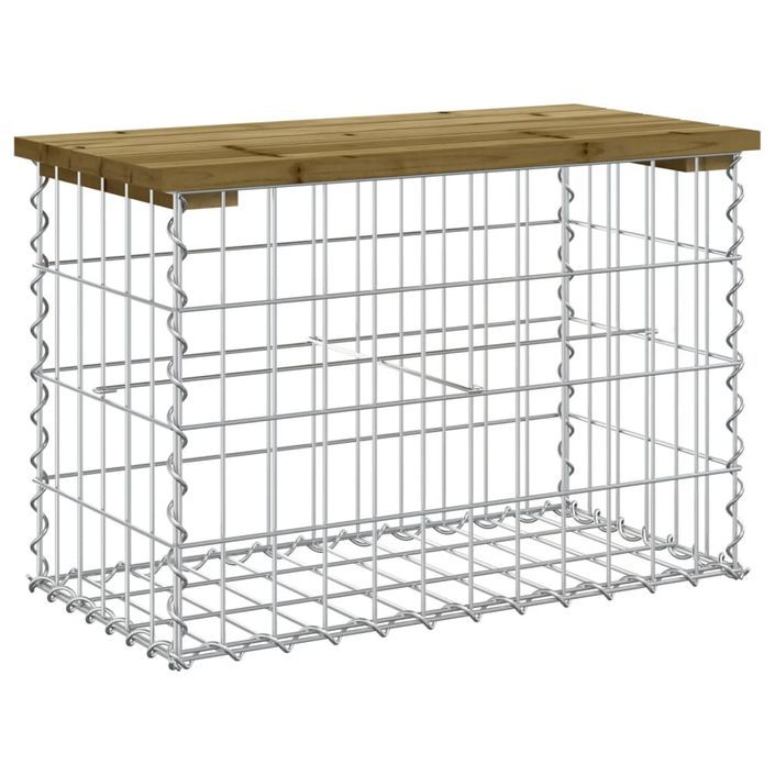 Banc de jardin design gabion 63x31,5x42 cm bois de pin imprégné - Photo n°1