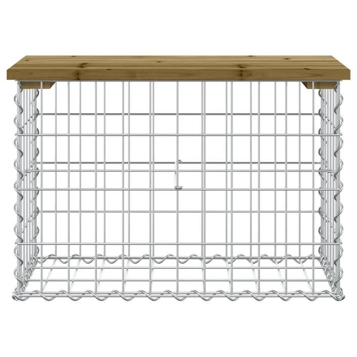 Banc de jardin design gabion 63x31,5x42 cm bois de pin imprégné - Photo n°3