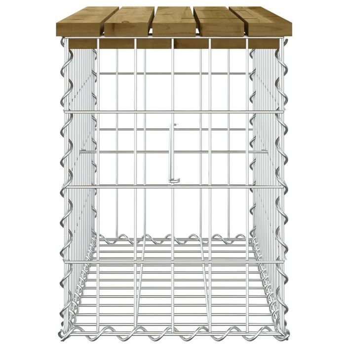 Banc de jardin design gabion 63x31,5x42 cm bois de pin imprégné - Photo n°4