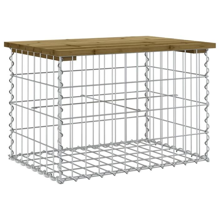 Banc de jardin design gabion 63x44x42 cm bois de pin imprégné - Photo n°1