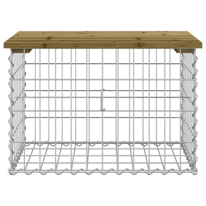 Banc de jardin design gabion 63x44x42 cm bois de pin imprégné - Photo n°3