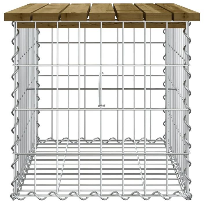 Banc de jardin design gabion 63x44x42 cm bois de pin imprégné - Photo n°4