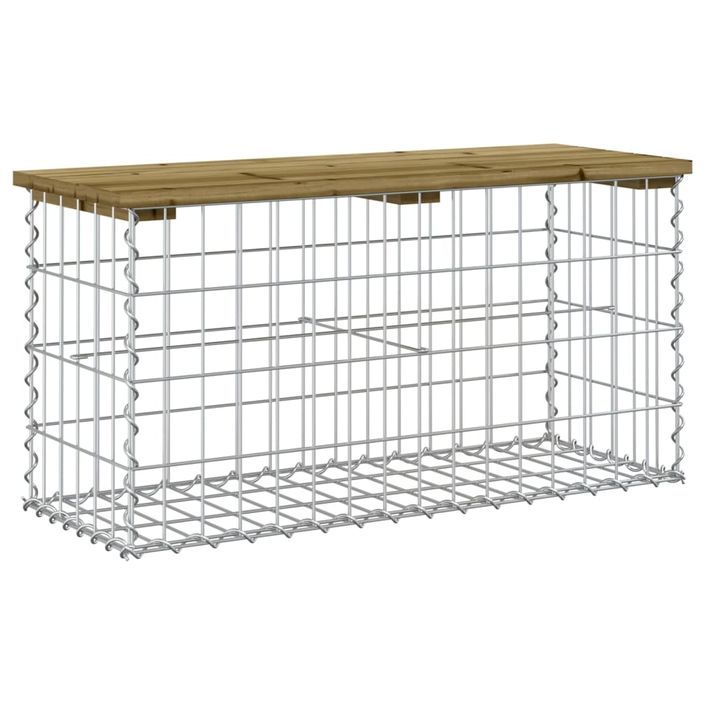 Banc de jardin design gabion 83x31,5x42 cm bois de pin imprégné - Photo n°1