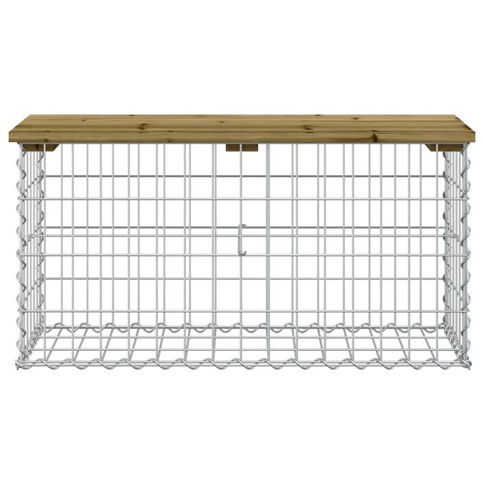 Banc de jardin design gabion 83x31,5x42 cm bois de pin imprégné - Photo n°3