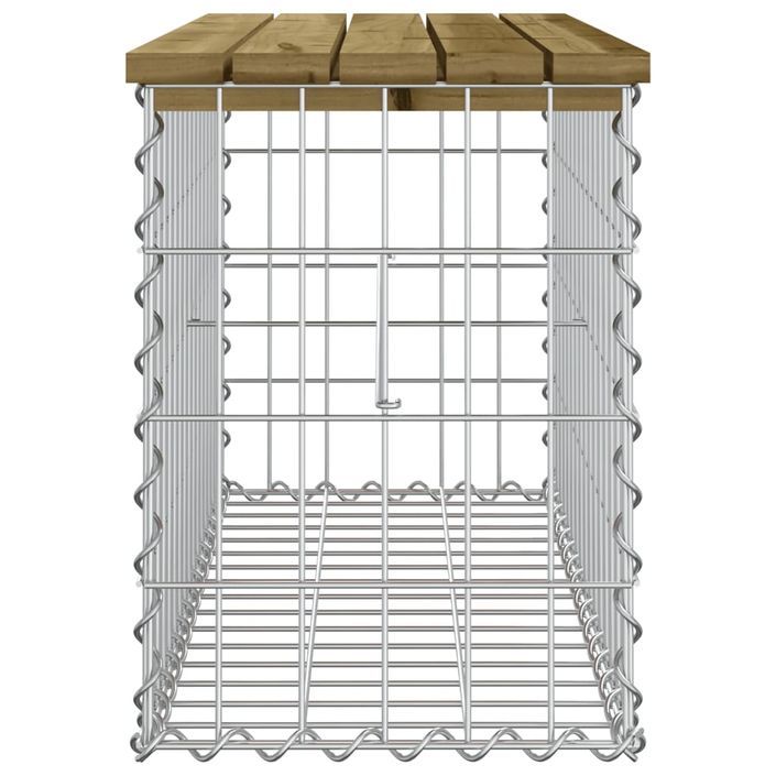 Banc de jardin design gabion 83x31,5x42 cm bois de pin imprégné - Photo n°4