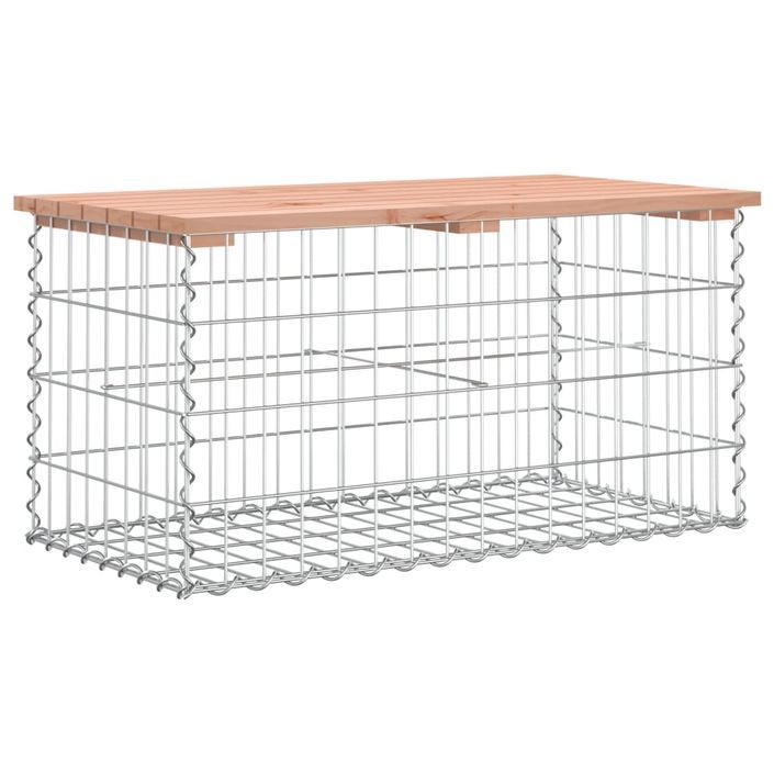 Banc de jardin design gabion 83x44x42 cm bois massif de douglas - Photo n°5