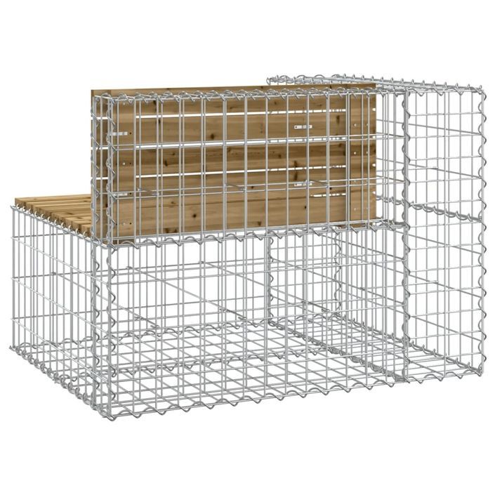 Banc de jardin design gabion 92x71x65,5cm bois de pin imprégné - Photo n°5