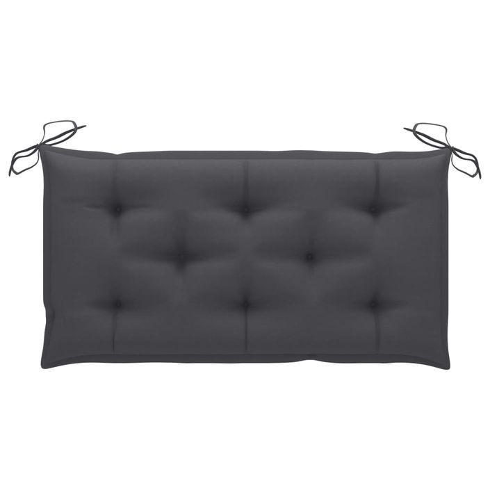 Banc de jardin et coussin anthracite 112 cm Bois de teck massif - Photo n°6