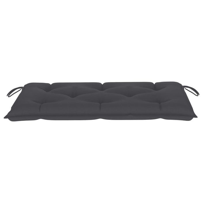 Banc de jardin et coussin anthracite 112 cm Bois de teck massif - Photo n°8