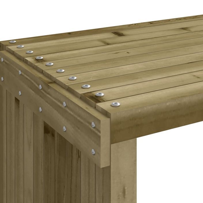 Banc de jardin extensible 212,5x40,5x45 cm bois de pin imprégné - Photo n°8