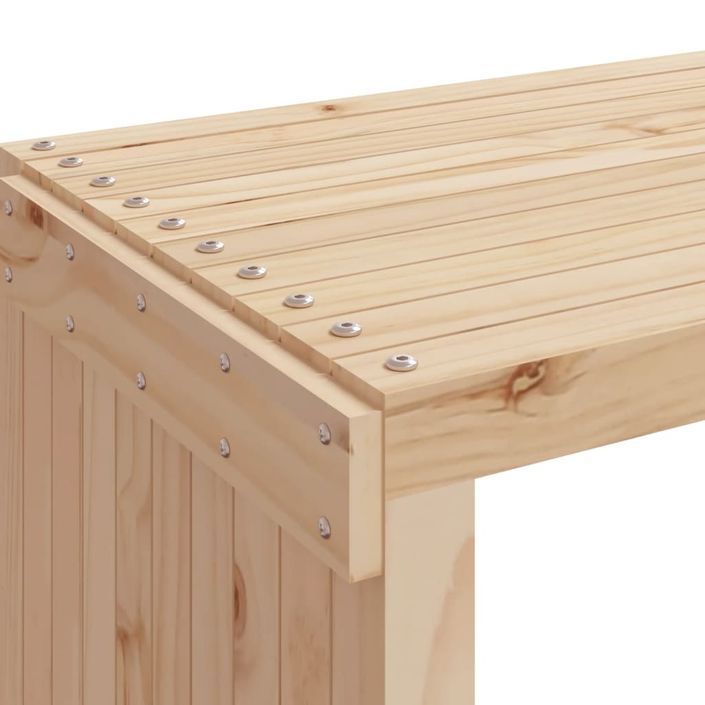 Banc de jardin extensible 212,5x40,5x45 cm bois massif de pin - Photo n°8