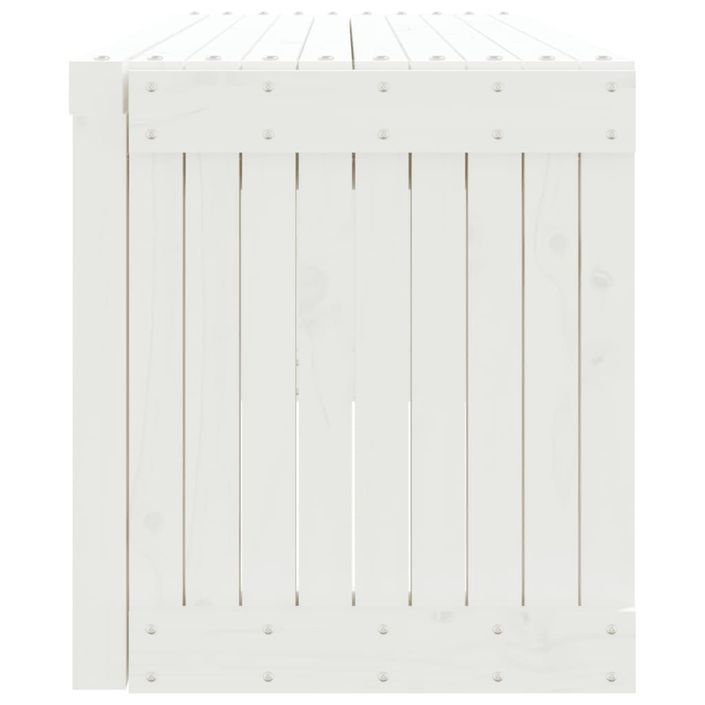 Banc de jardin extensible blanc 212,5x40,5x45cm bois massif pin - Photo n°6