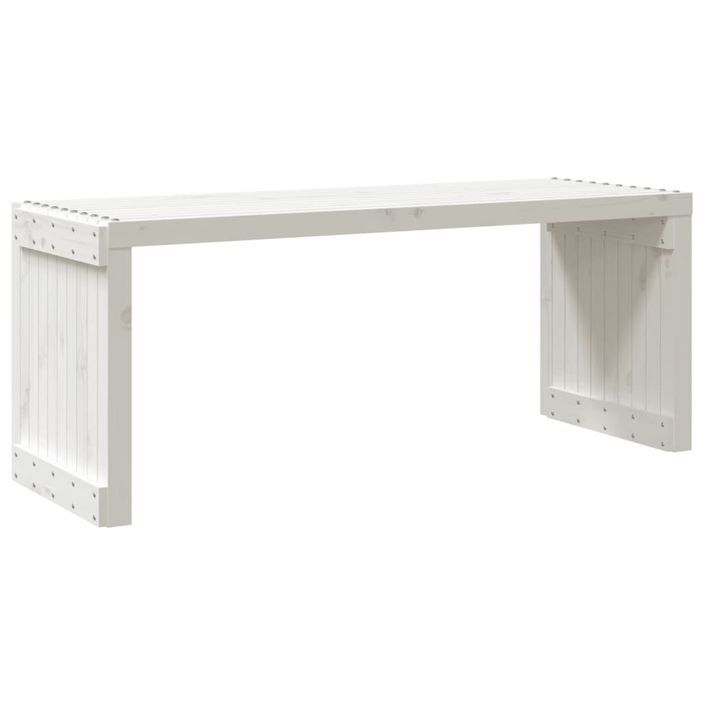 Banc de jardin extensible blanc 212,5x40,5x45cm bois massif pin - Photo n°7