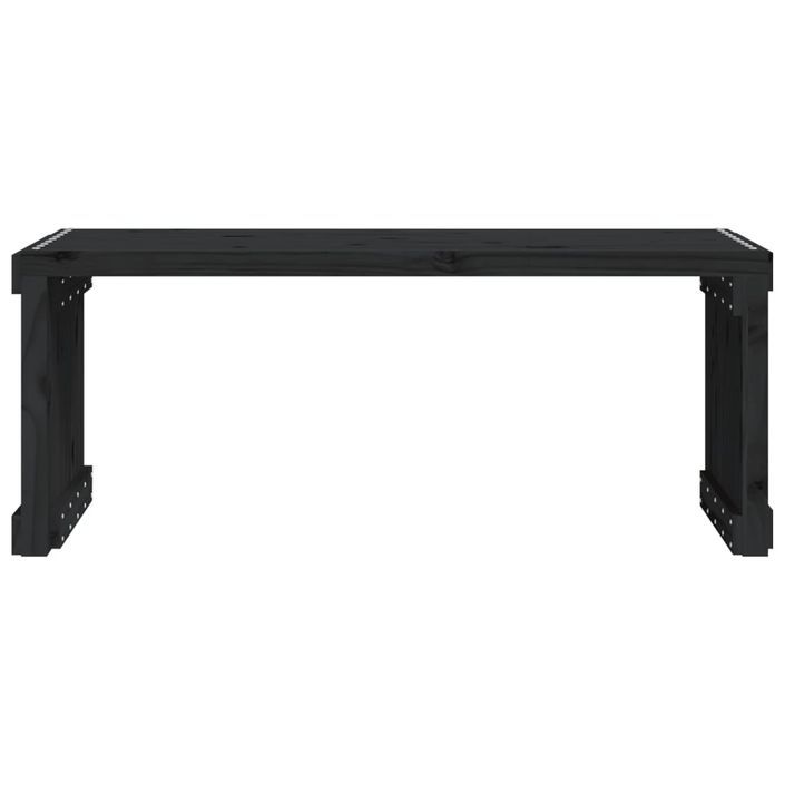 Banc de jardin extensible noir 212,5x40,5x45 cm bois massif pin - Photo n°4