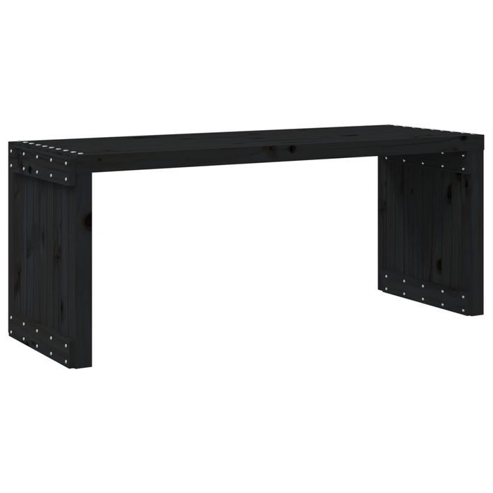 Banc de jardin extensible noir 212,5x40,5x45 cm bois massif pin - Photo n°7