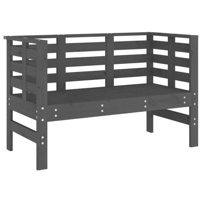 Banc de jardin gris 111,5x53x71 cm bois massif de pin - Photo n°1