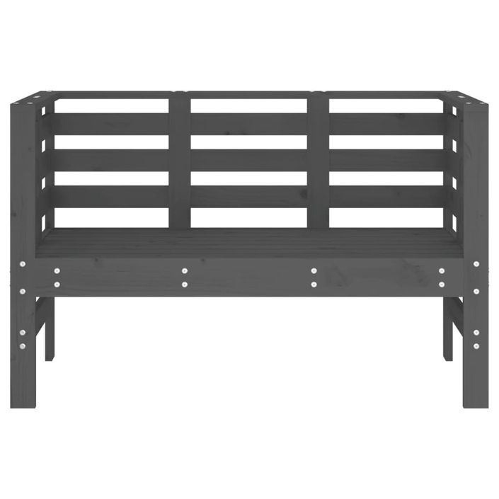 Banc de jardin gris 111,5x53x71 cm bois massif de pin - Photo n°4