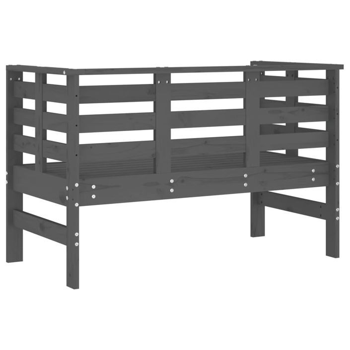 Banc de jardin gris 111,5x53x71 cm bois massif de pin - Photo n°6