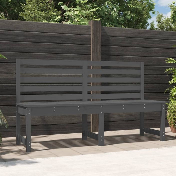 Banc de jardin gris 157,5 cm bois massif de pin - Photo n°2