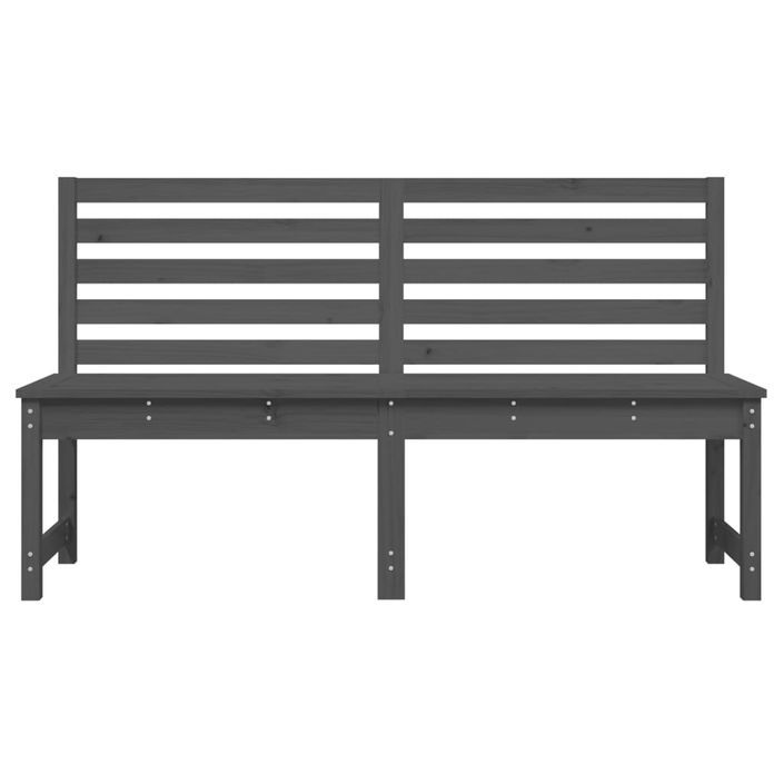 Banc de jardin gris 157,5 cm bois massif de pin - Photo n°4