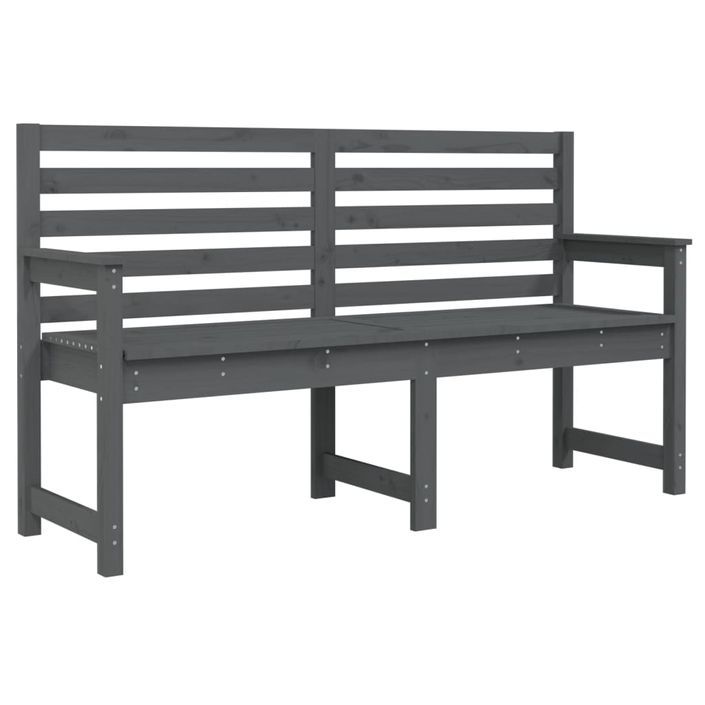 Banc de jardin gris 159,5x48x91,5 cm bois massif de pin - Photo n°1