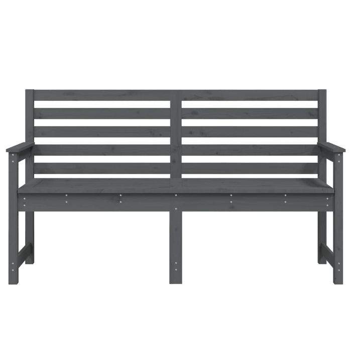 Banc de jardin gris 159,5x48x91,5 cm bois massif de pin - Photo n°4