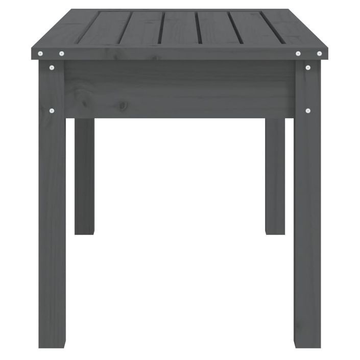 Banc de jardin gris 80x44x45 cm bois massif de pin - Photo n°5