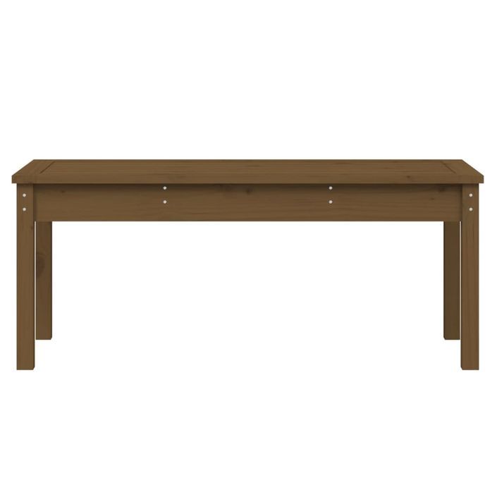 Banc de jardin marron miel 109x44x45 cm bois de pin massif - Photo n°4