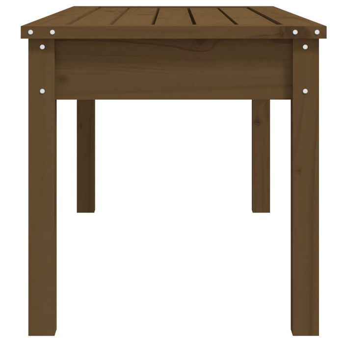 Banc de jardin marron miel 109x44x45 cm bois de pin massif - Photo n°5