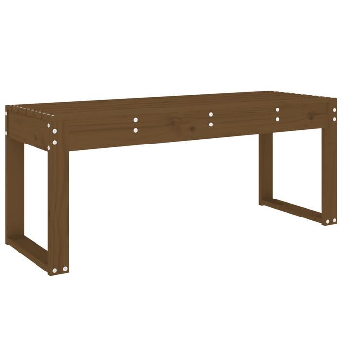 Banc de jardin marron miel 110x38x45 cm bois de pin massif - Photo n°1