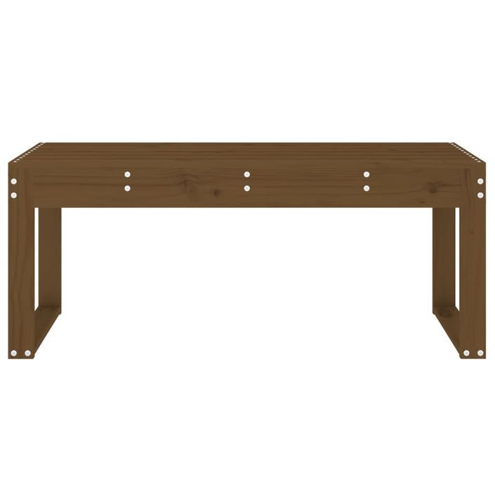 Banc de jardin marron miel 110x38x45 cm bois de pin massif - Photo n°3