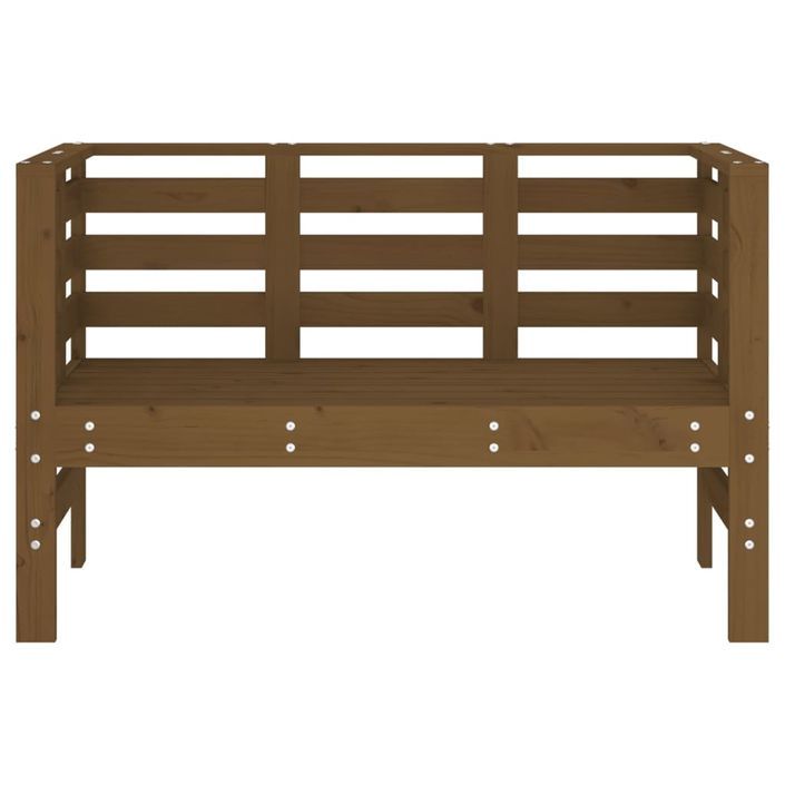 Banc de jardin marron miel 111,5x53x71 cm bois massif de pin - Photo n°4